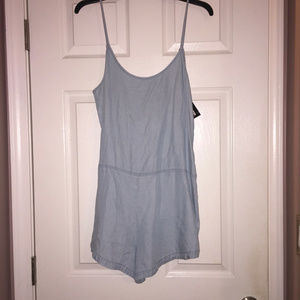 NWT Express women's jean romper overalls small